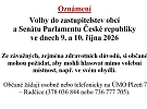 Oznámení - možnost využití přenosné volební schránky pro volby do zastupitelstev obcí a Senátu Parlamentu ČR