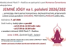 Lekce JEMNÉ JÓGY na I. pololetí 2026/2027