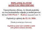 Oznámení - výběr poplatku za svoz komunálního odpadu