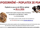 Upozornění - poplatek ze psa za rok 2026