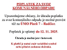 Oznámení - úhrada poplatku za svoz komunálního odpadu