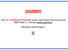 Uzavření budovy ÚMO Plzeň 2 - Slovany dne 12.12.2025